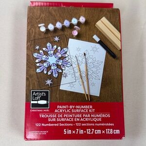 Artist’s Loft Paint-by-Number Acrylic Tile Kit — Snowflake Colors includes paint